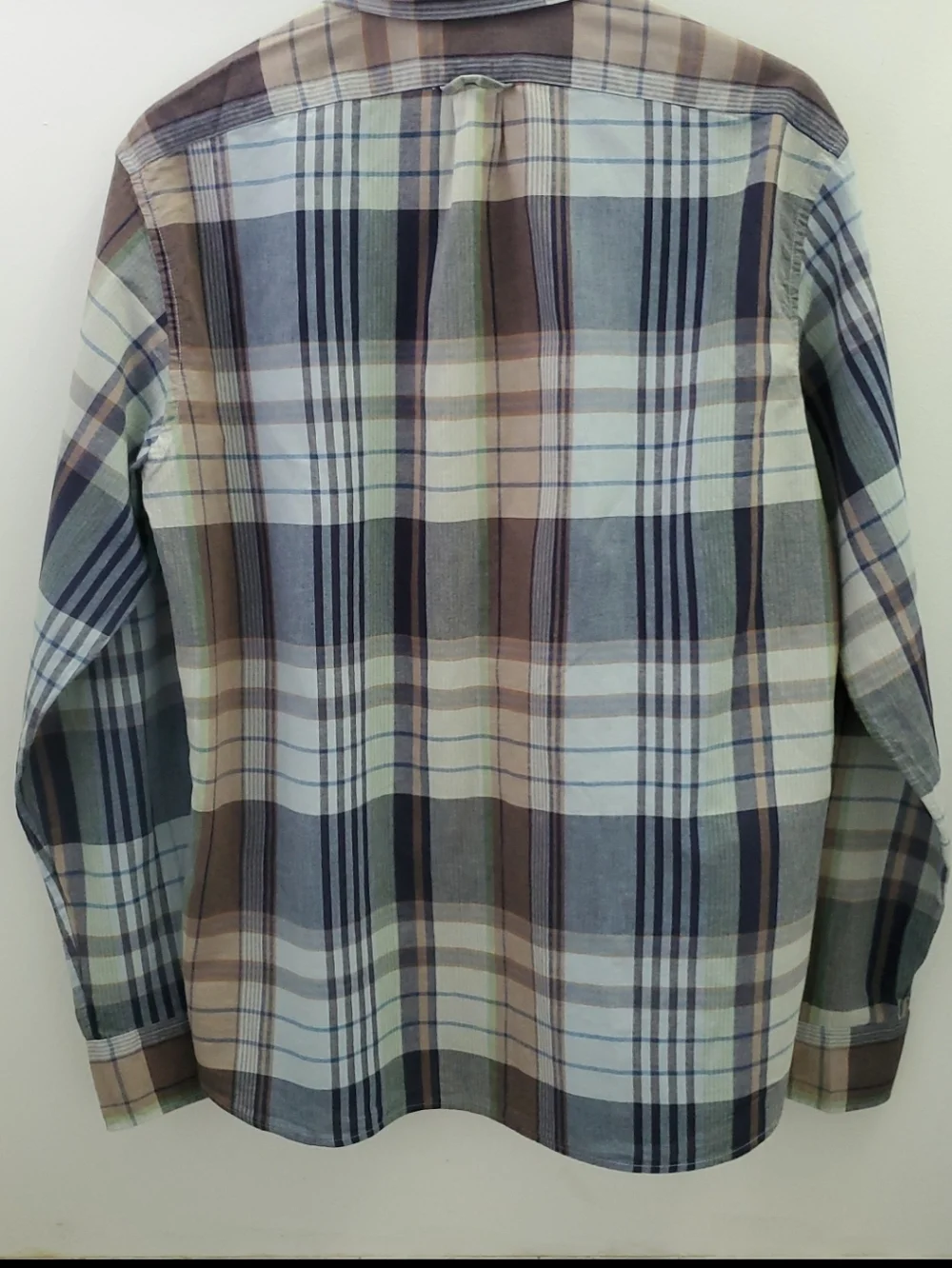 J. Crew Men's Indian Madras woven Plaid Button-Down Shirt Size Large Slim